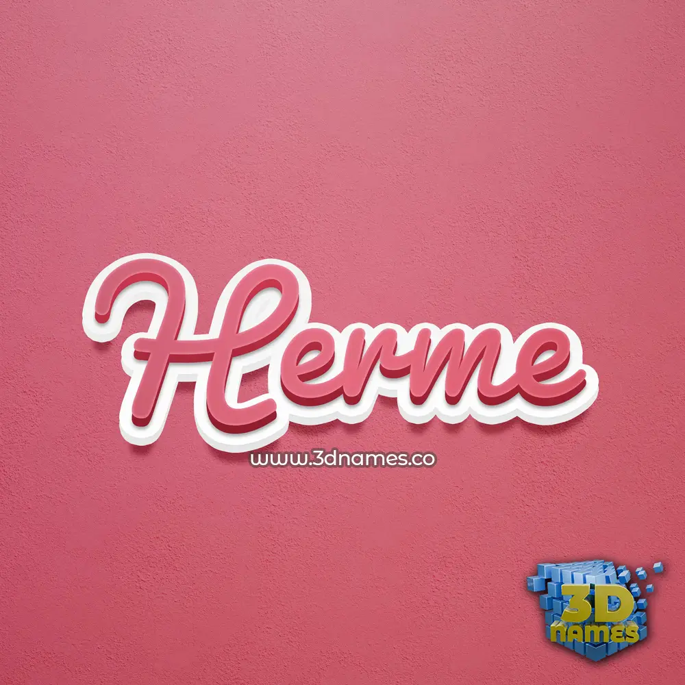 herme in Red Scribble style - 3D name wallpaper