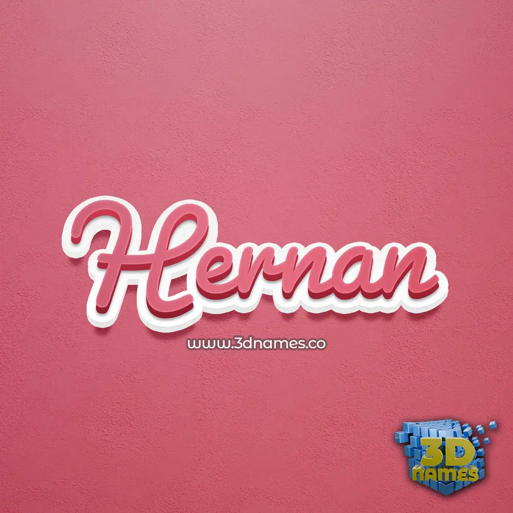 hernan in Red Scribble style - 3D name wallpaper