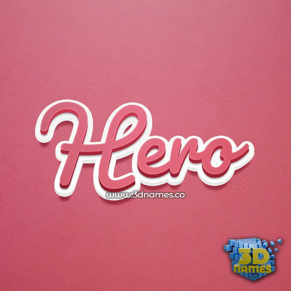hero in Red Scribble style - 3D name wallpaper