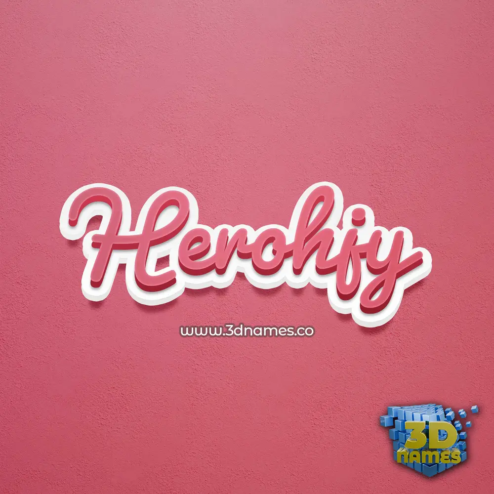 herohjy in Red Scribble style - 3D name wallpaper