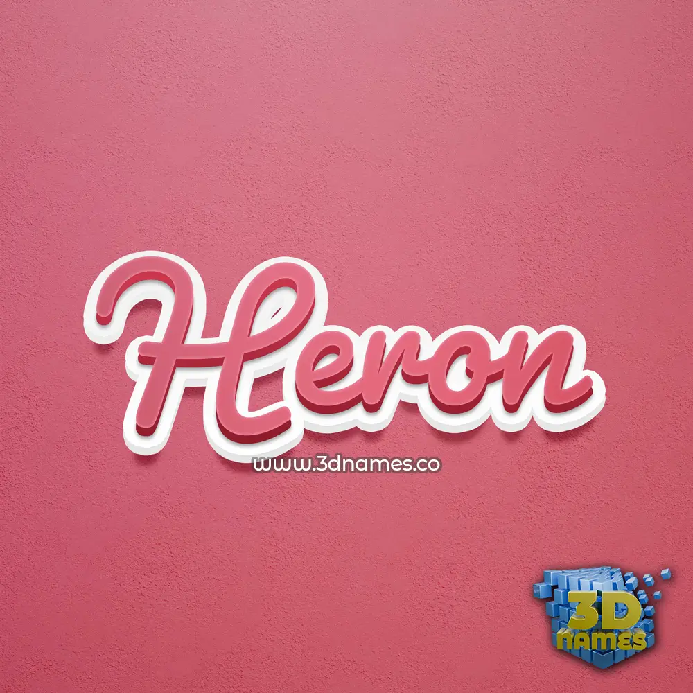 heron in Red Scribble style - 3D name wallpaper