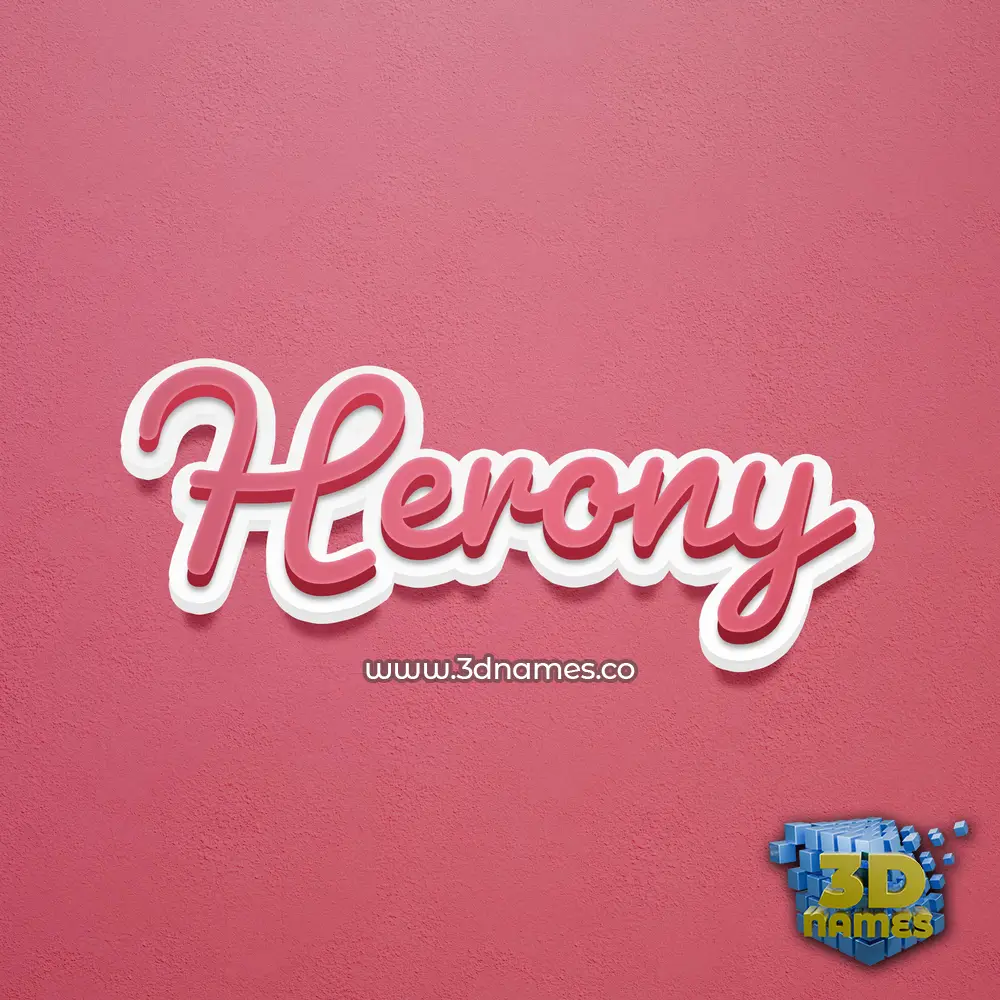 herony in Red Scribble style - 3D name wallpaper