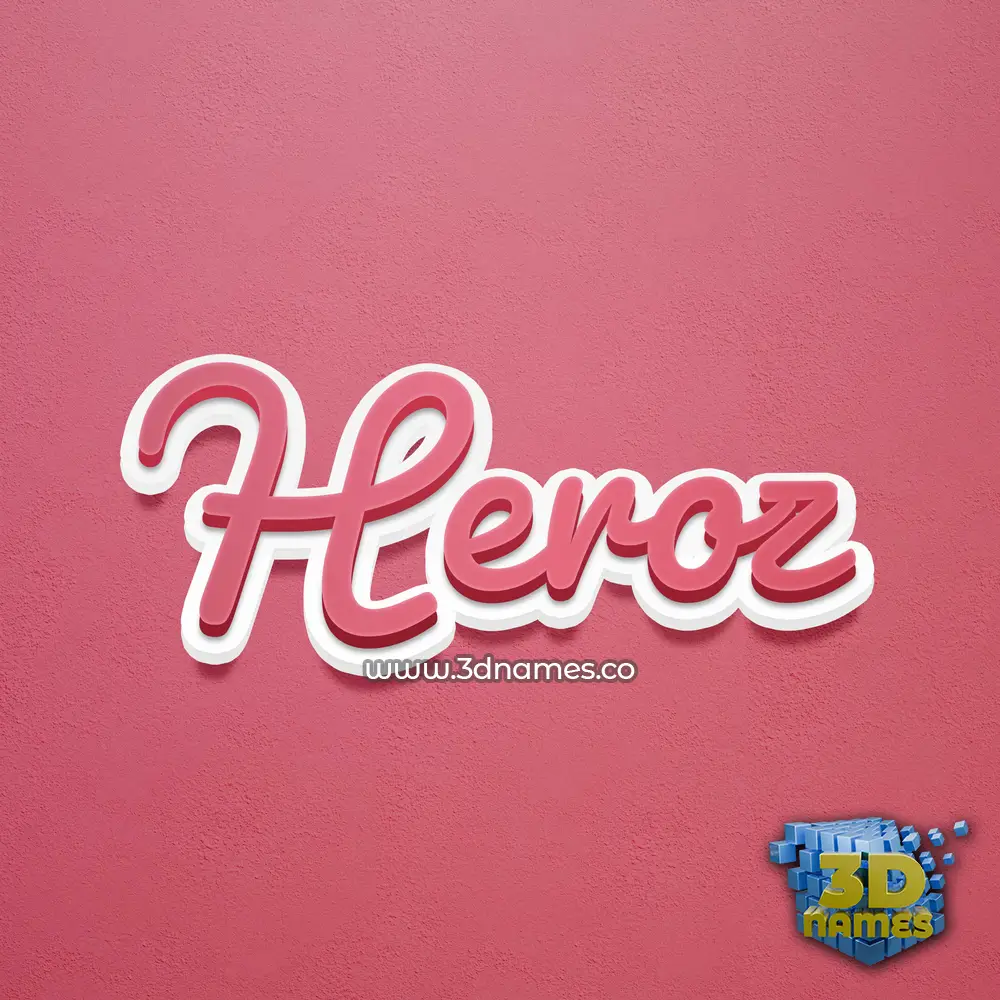 heroz in Red Scribble style - 3D name wallpaper