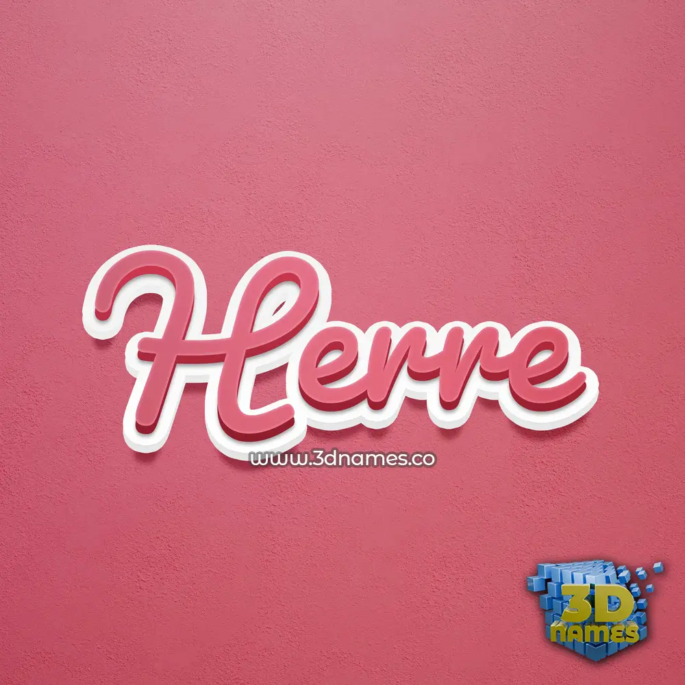 herre in Red Scribble style - 3D name wallpaper