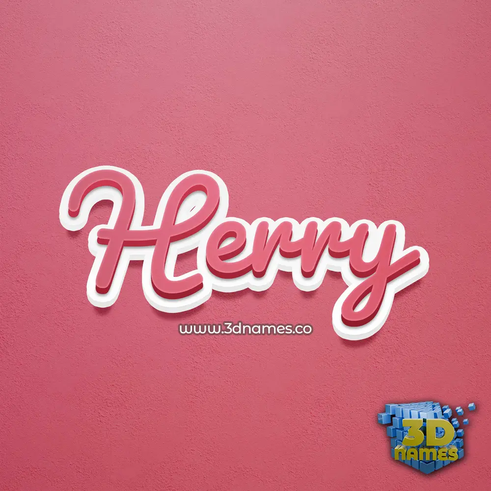 herry in Red Scribble style - 3D name wallpaper