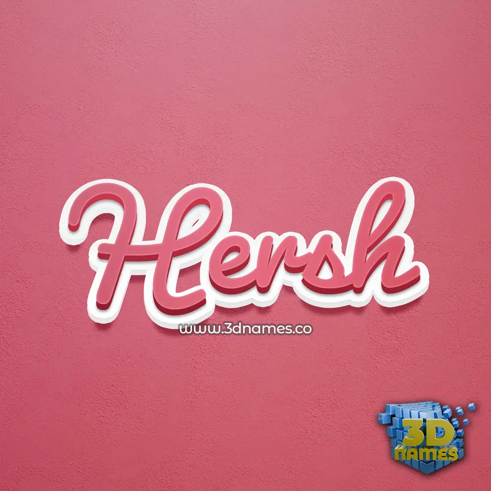 hersh in Red Scribble style - 3D name wallpaper