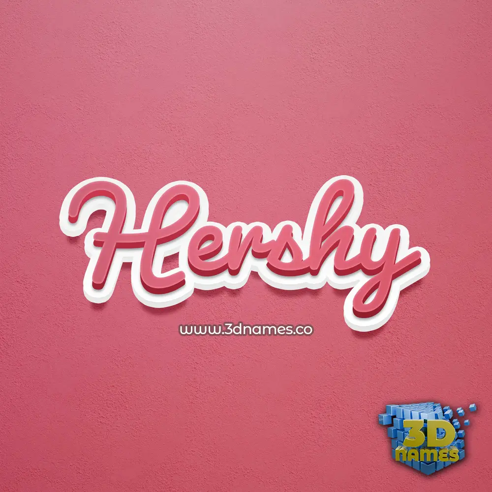 hershy in Red Scribble style - 3D name wallpaper