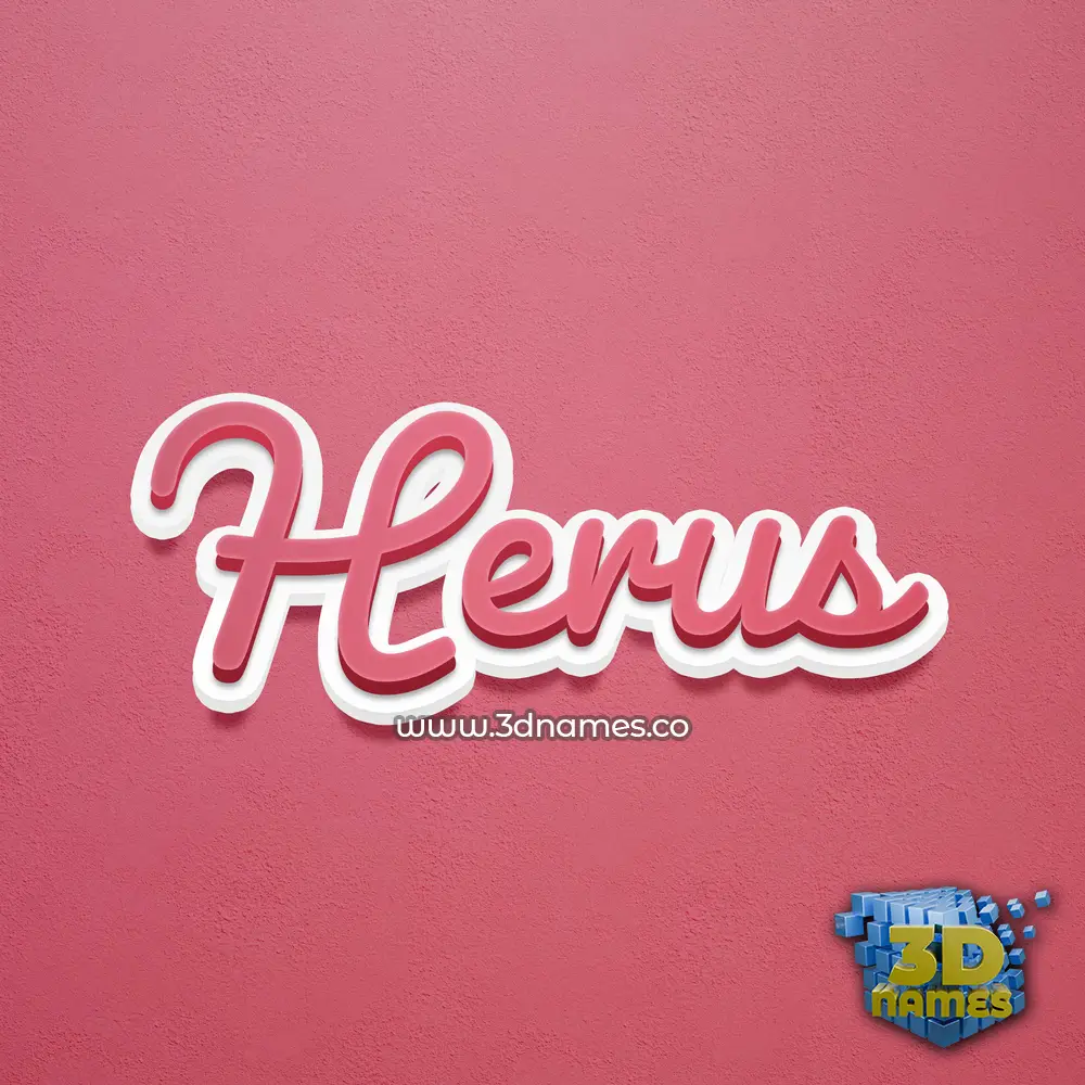 herus in Red Scribble style - 3D name wallpaper