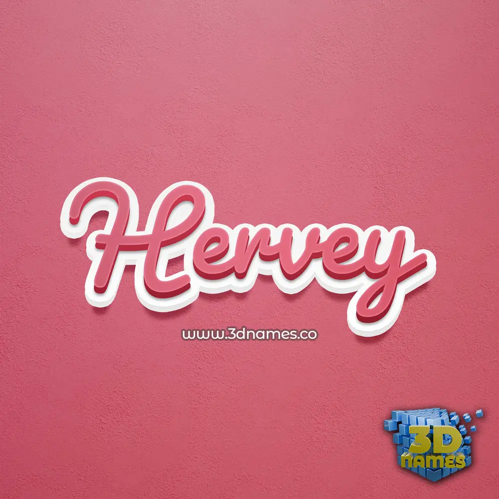 hervey in Red Scribble style - 3D name wallpaper