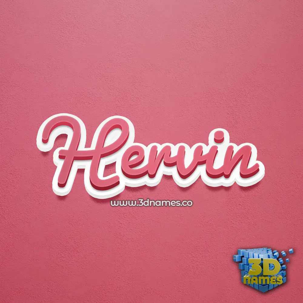 hervin in Red Scribble style - 3D name wallpaper