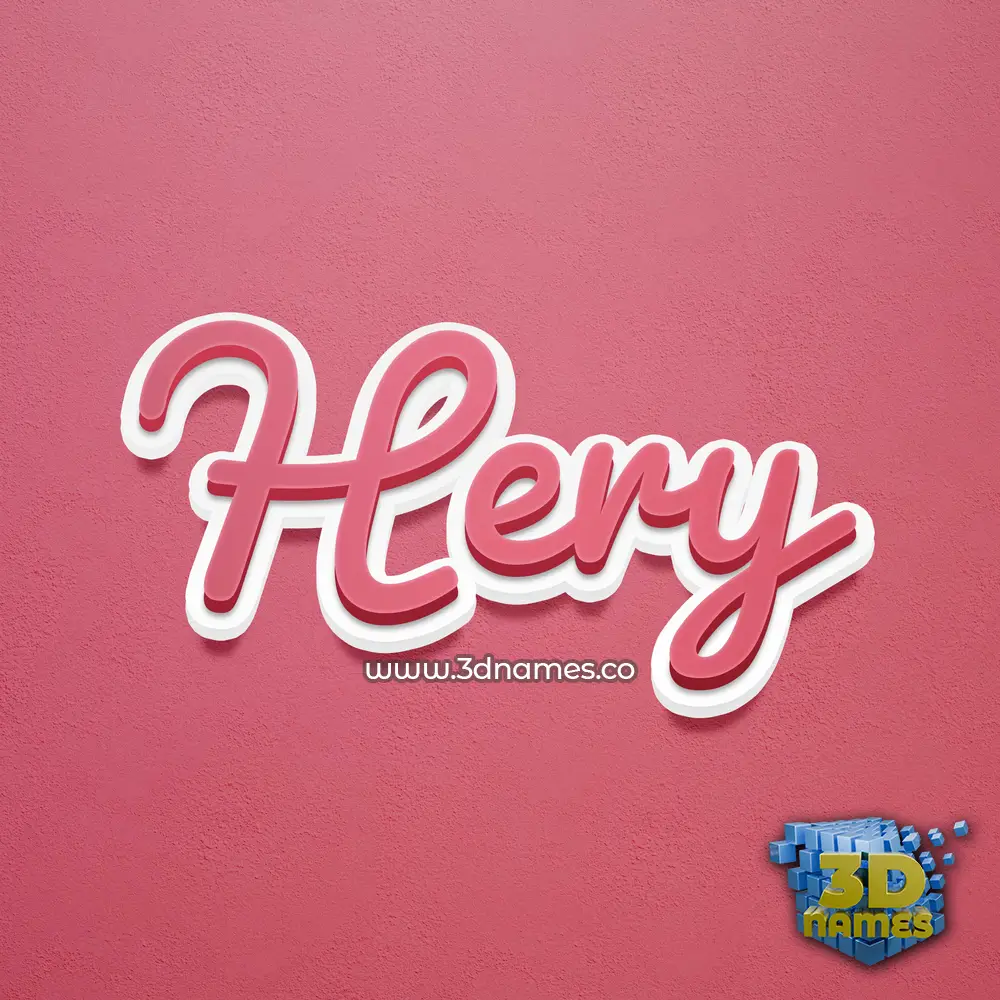 hery in Red Scribble style - 3D name wallpaper