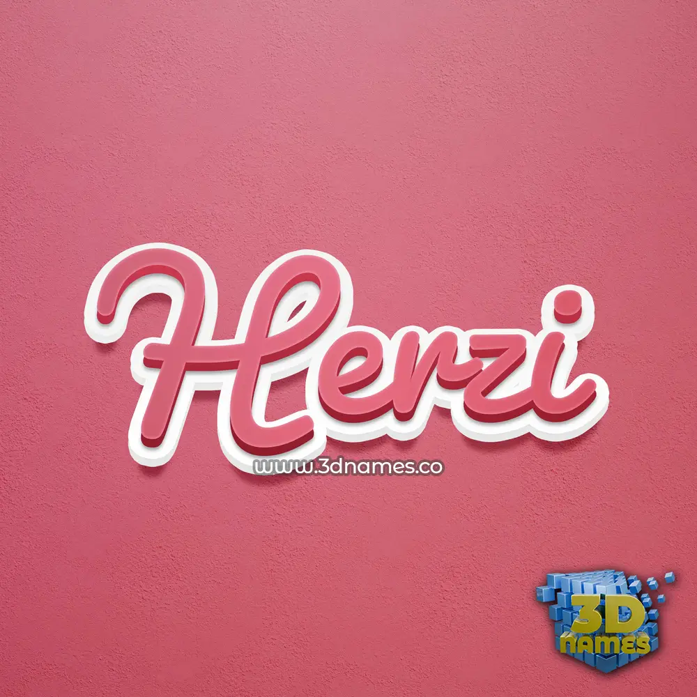 herzi in Red Scribble style - 3D name wallpaper