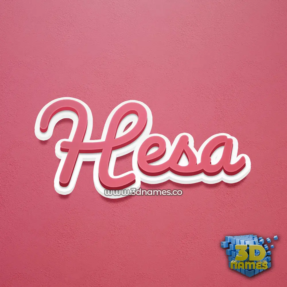 hesa in Red Scribble style - 3D name wallpaper