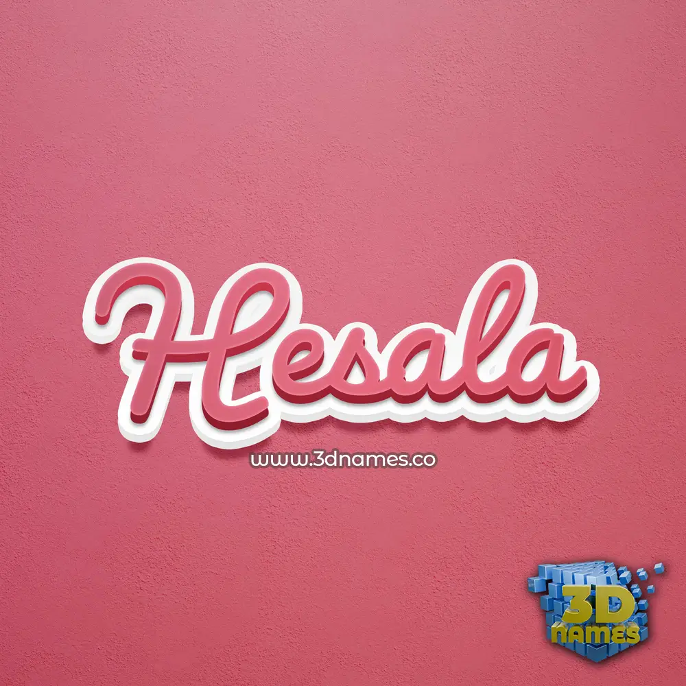hesala in Red Scribble style - 3D name wallpaper