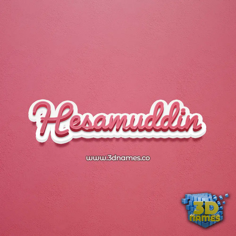 hesamuddin in Red Scribble style - 3D name wallpaper