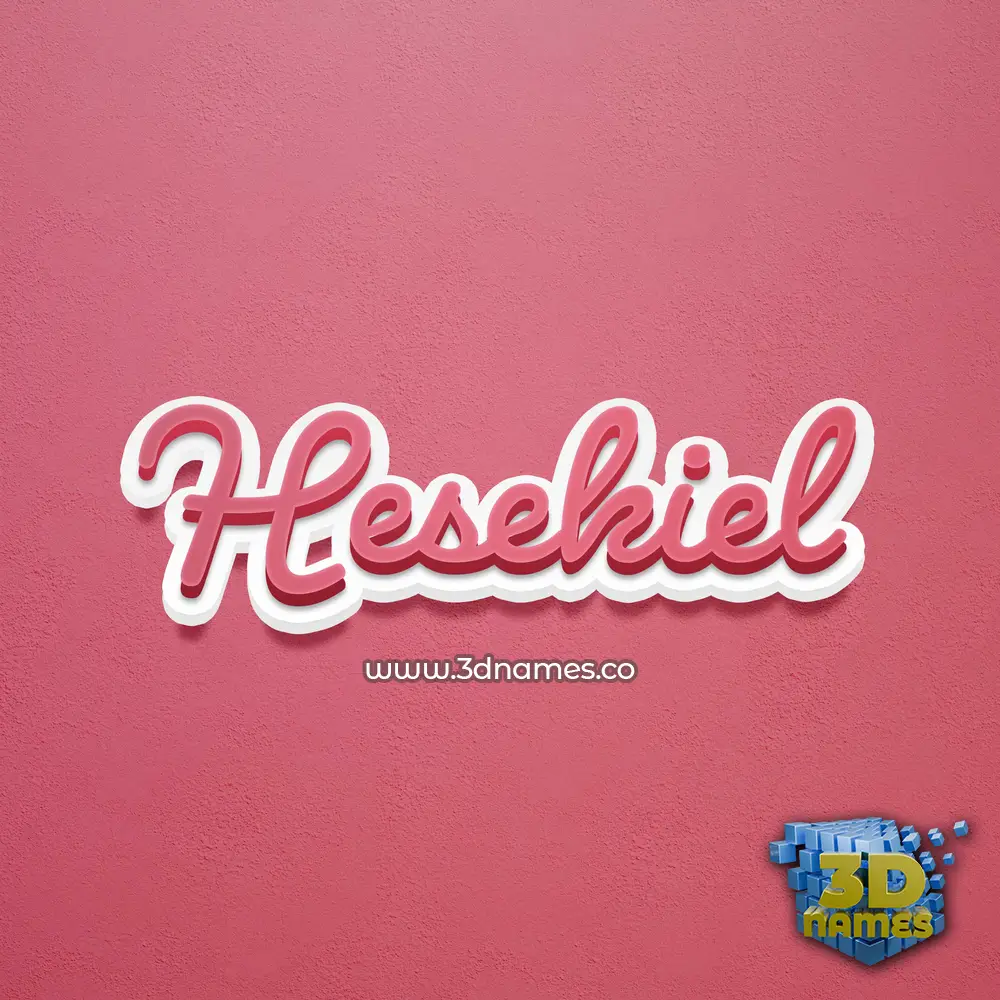 hesekiel in Red Scribble style - 3D name wallpaper