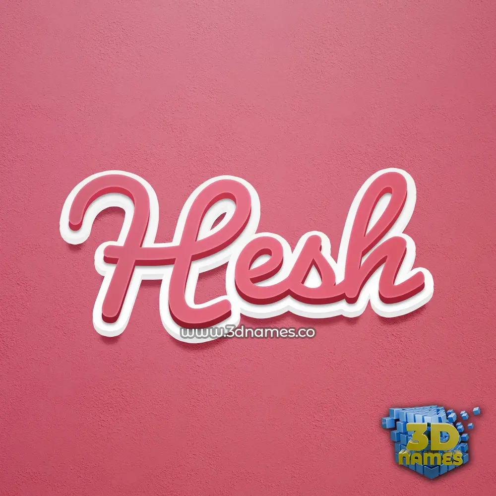 hesh in Red Scribble style - 3D name wallpaper
