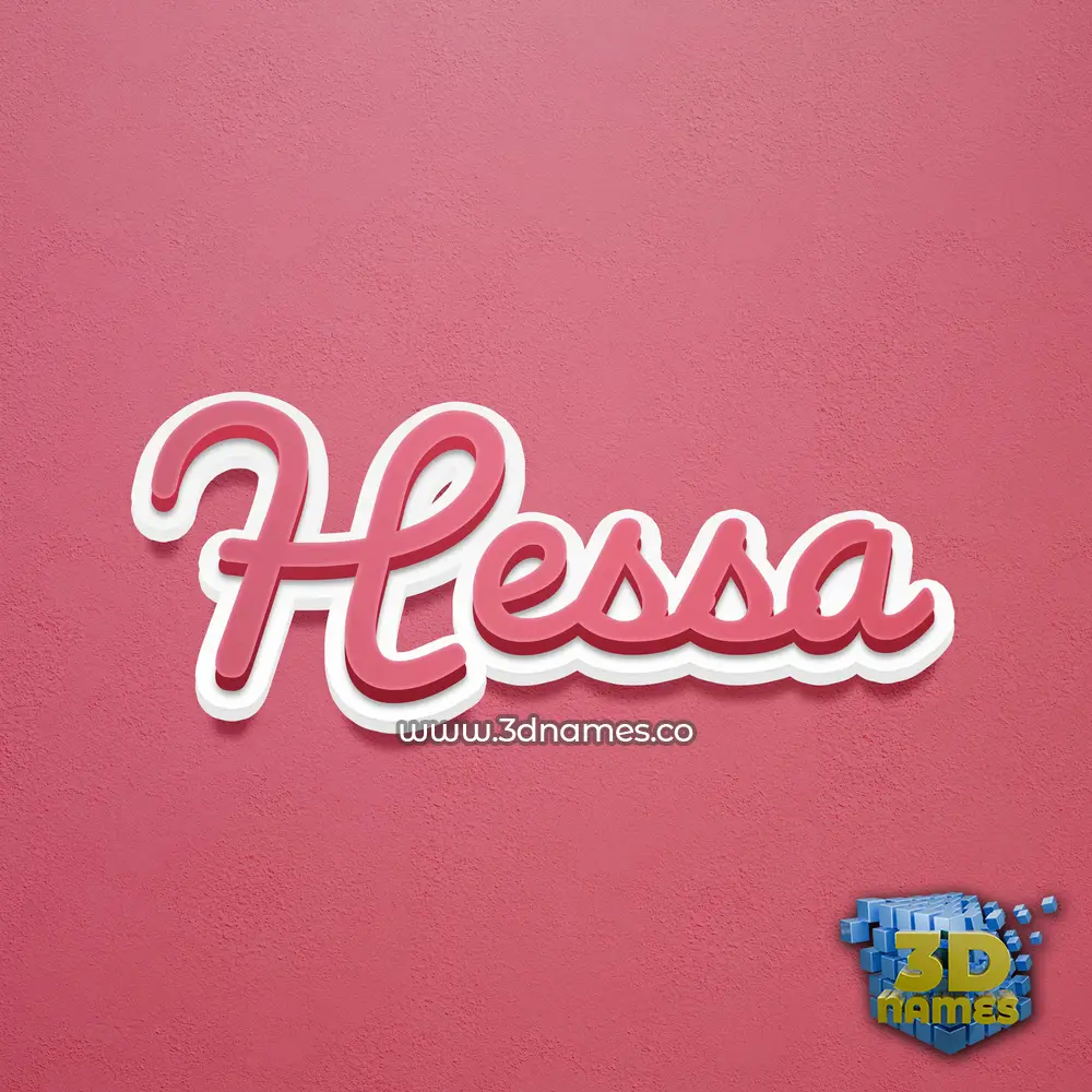hessa in Red Scribble style - 3D name wallpaper