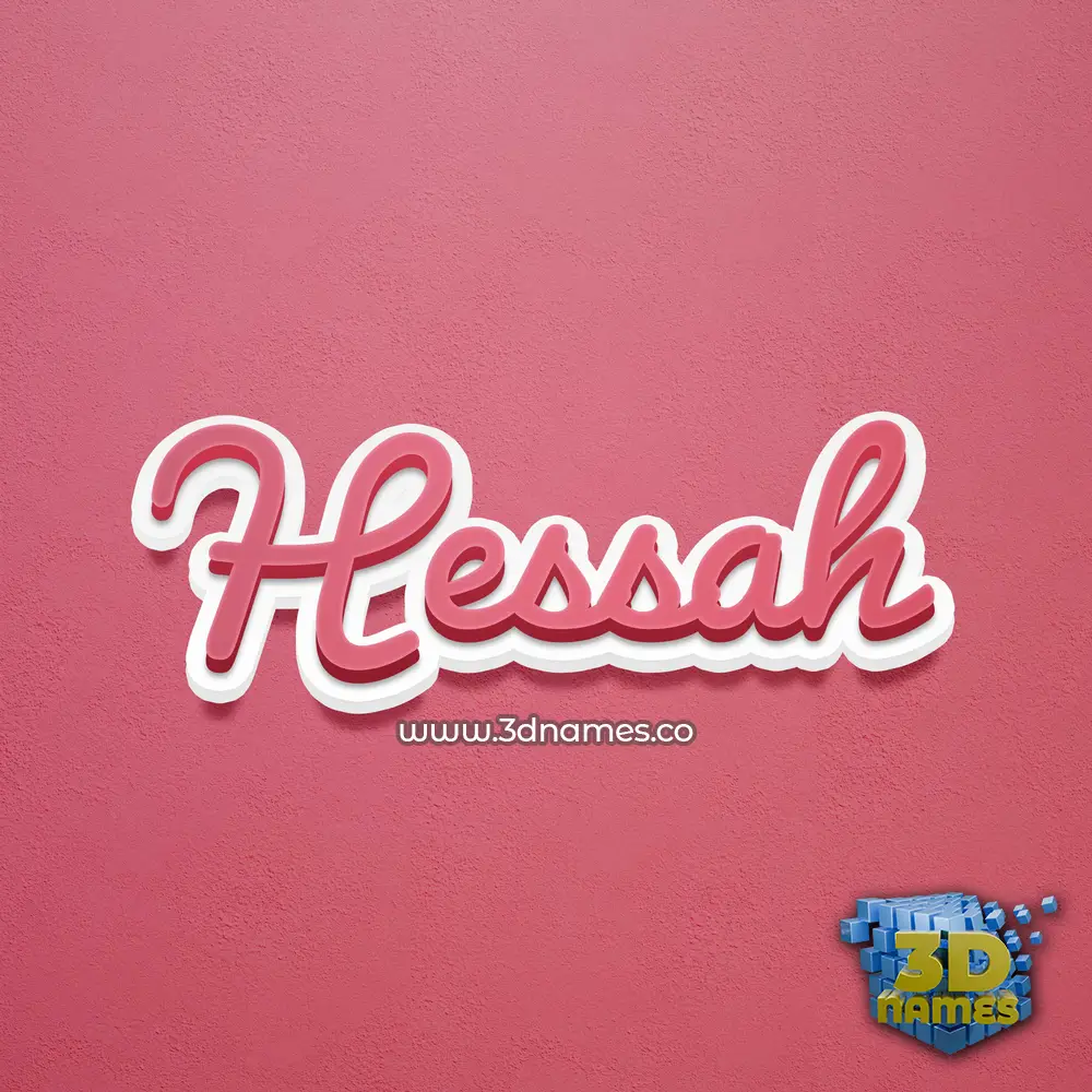hessah in Red Scribble style - 3D name wallpaper
