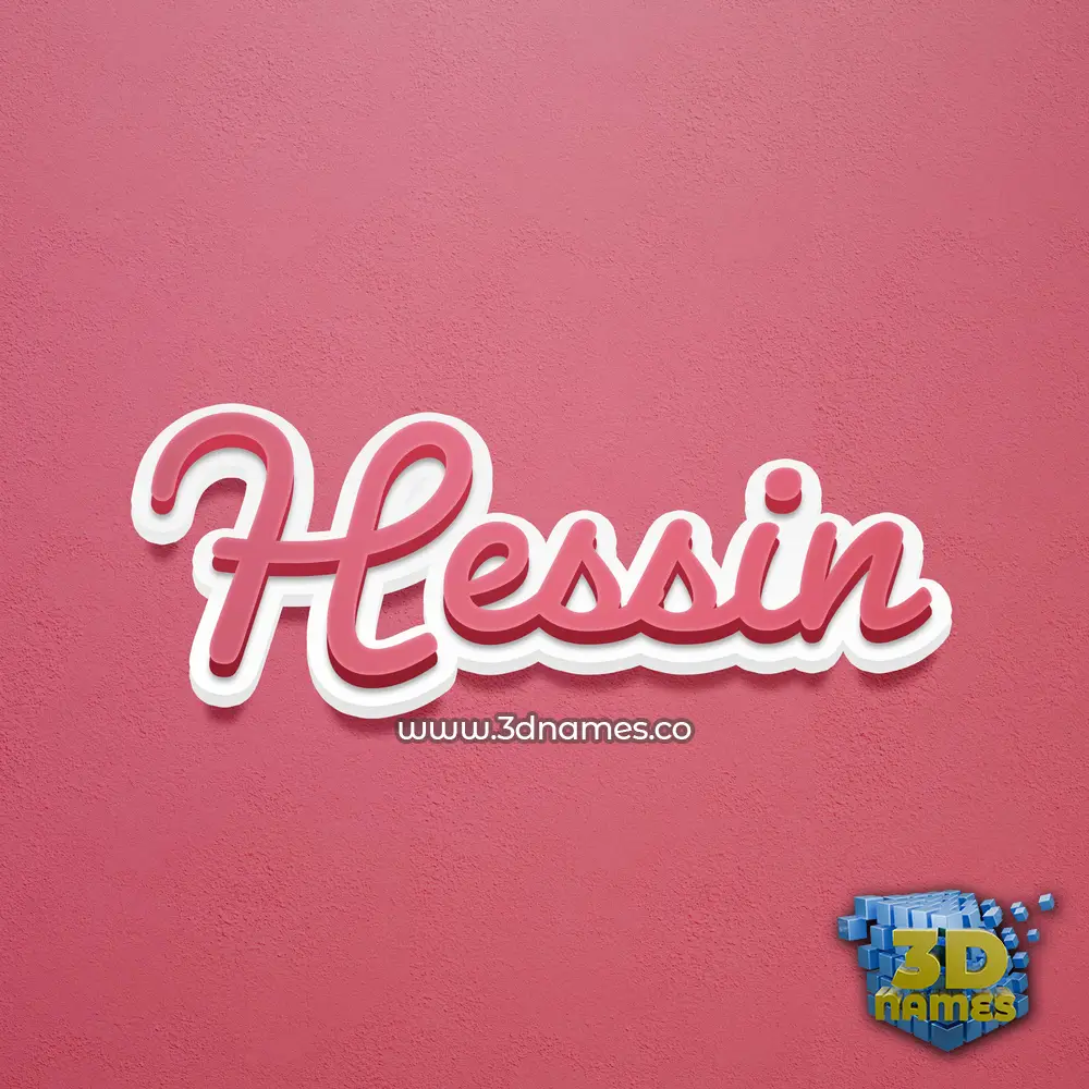 hessin in Red Scribble style - 3D name wallpaper