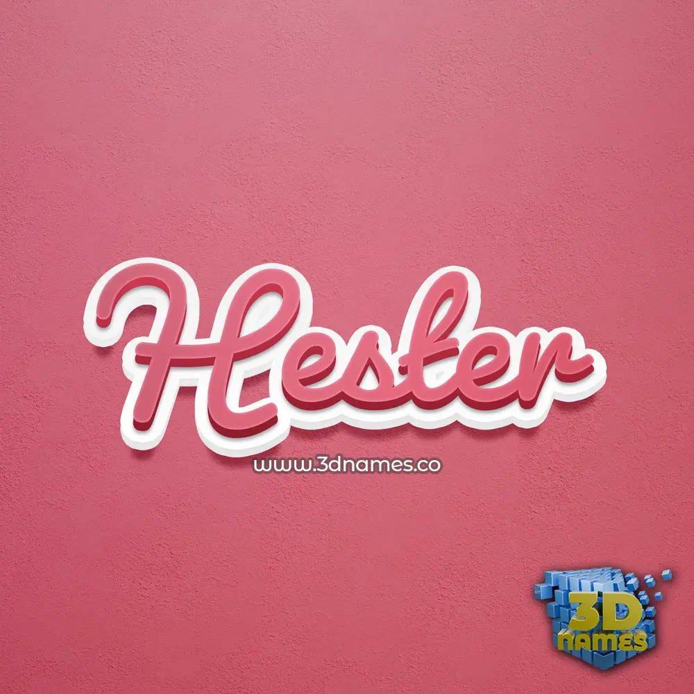 hester in Red Scribble style - 3D name wallpaper