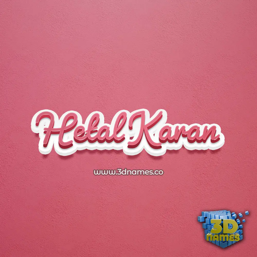 hetal karan in Red Scribble style - 3D name wallpaper