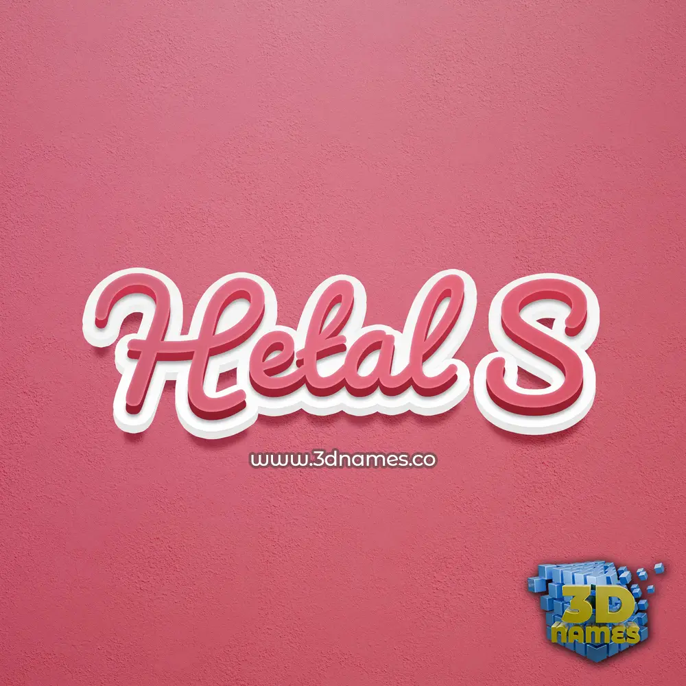hetal s in Red Scribble style - 3D name wallpaper
