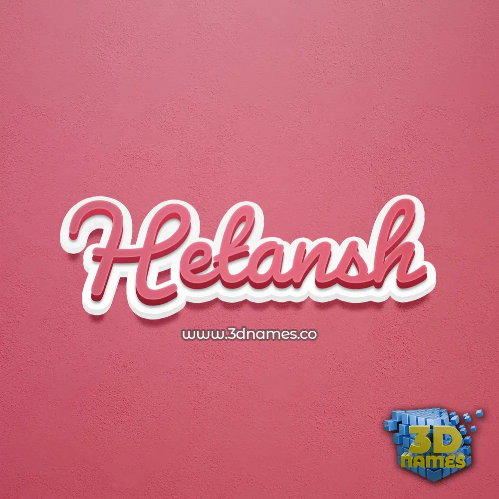 hetansh in Red Scribble style - 3D name wallpaper