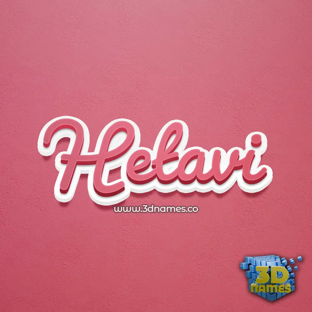 hetavi in Red Scribble style - 3D name wallpaper