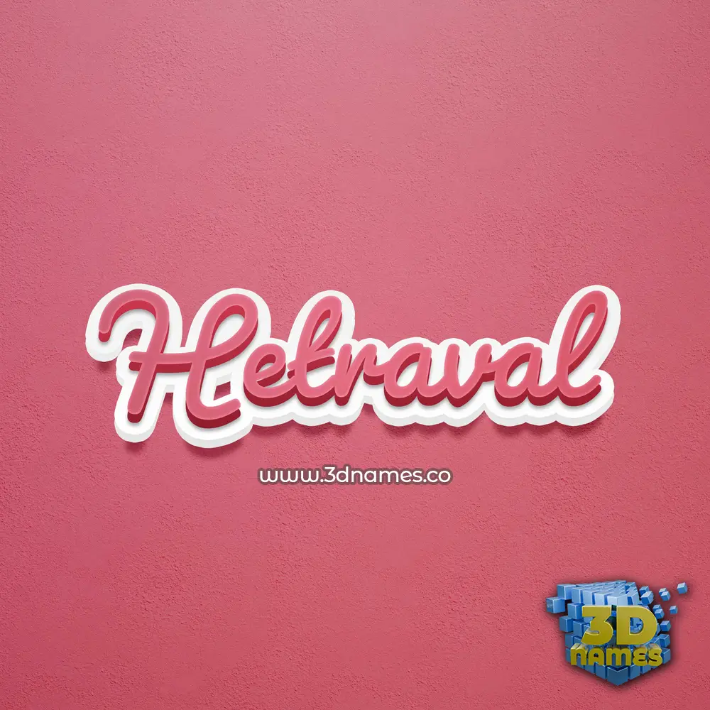 hetraval in Red Scribble style - 3D name wallpaper