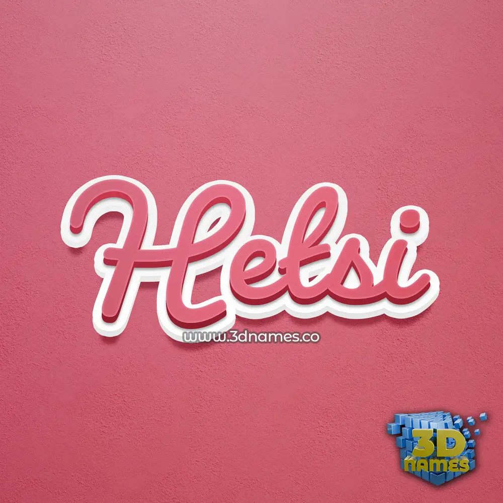 hetsi in Red Scribble style - 3D name wallpaper