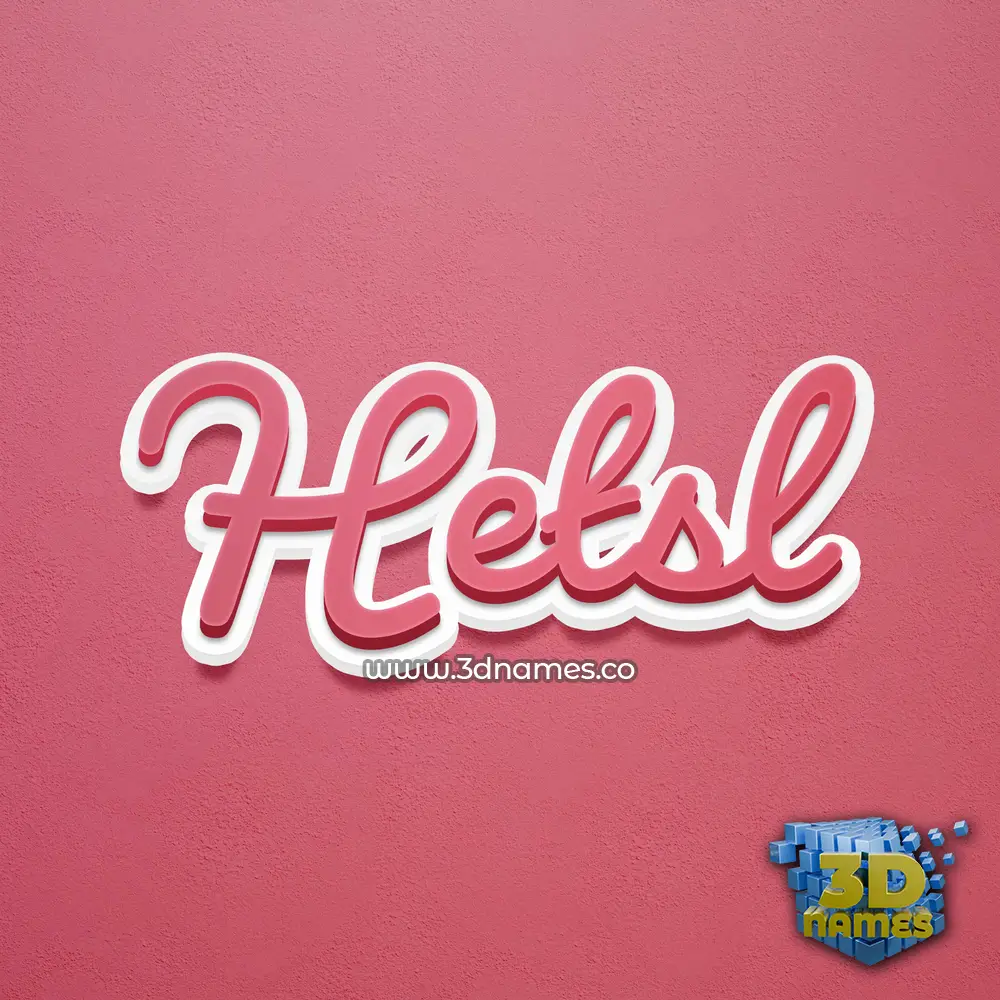 hetsl in Red Scribble style - 3D name wallpaper