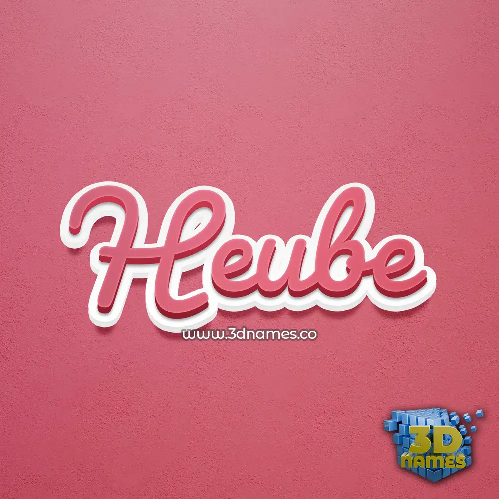 heube in Red Scribble style - 3D name wallpaper