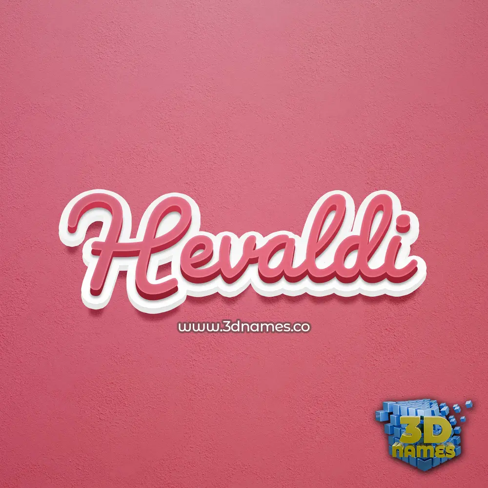hevaldi in Red Scribble style - 3D name wallpaper