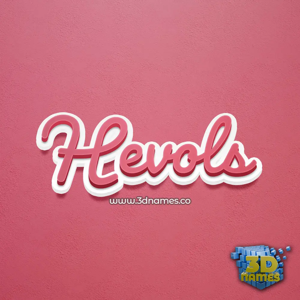 hevols in Red Scribble style - 3D name wallpaper
