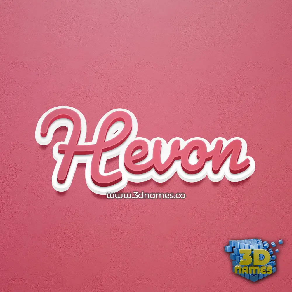 hevon in Red Scribble style - 3D name wallpaper