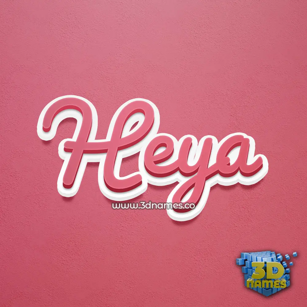 heya in Red Scribble style - 3D name wallpaper