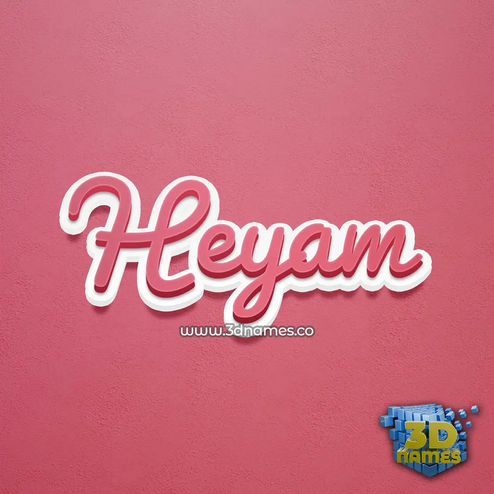 heyam in Red Scribble style - 3D name wallpaper
