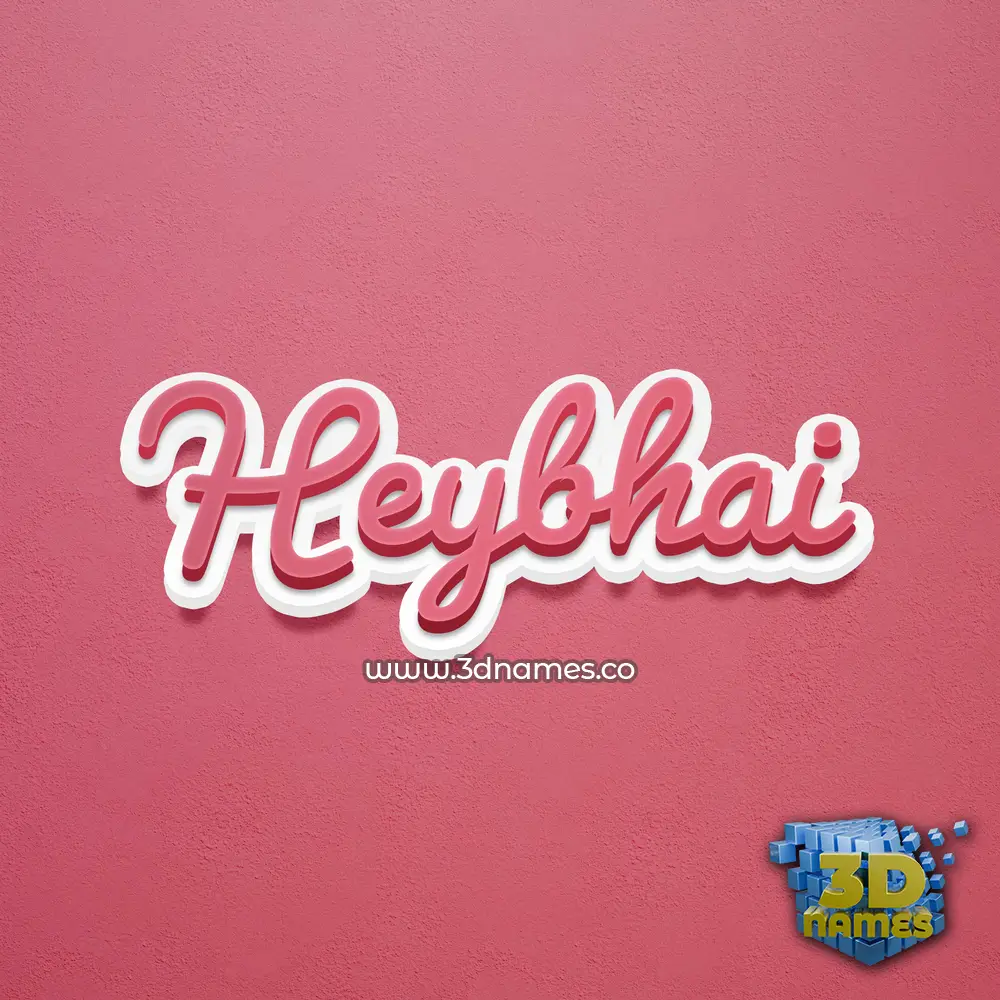 heybhai in Red Scribble style - 3D name wallpaper