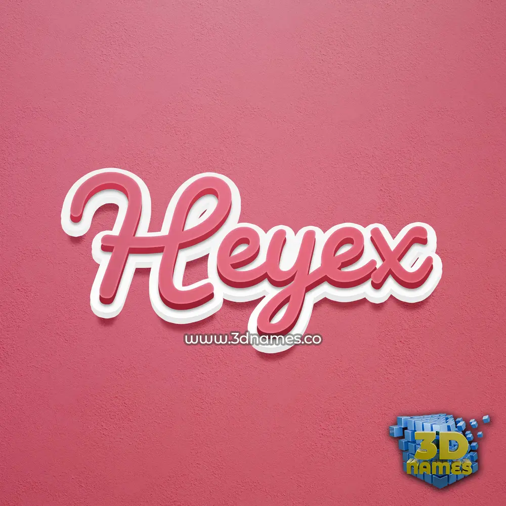 heyex in Red Scribble style - 3D name wallpaper