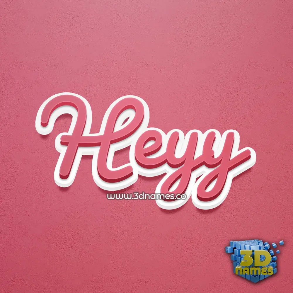 heyy in Red Scribble style - 3D name wallpaper
