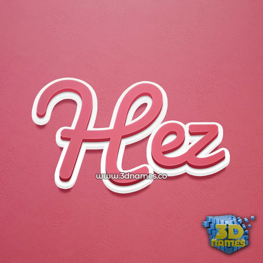 hez in Red Scribble style - 3D name wallpaper