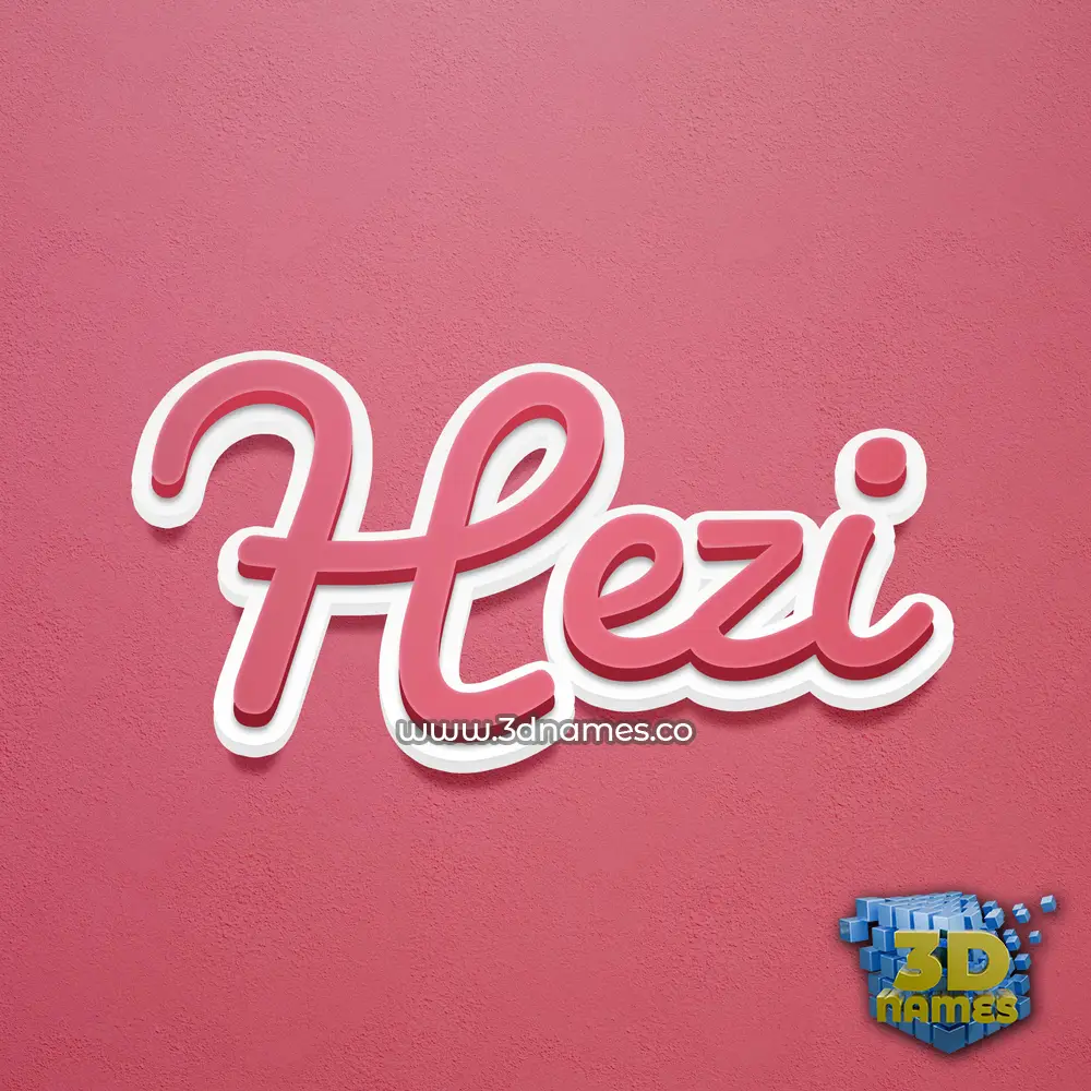 hezi in Red Scribble style - 3D name wallpaper