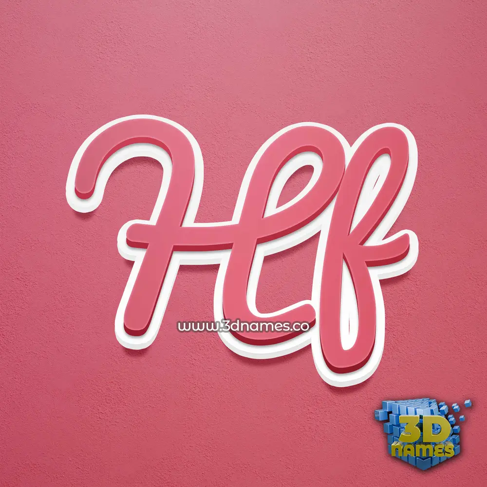 hf in Red Scribble style - 3D name wallpaper