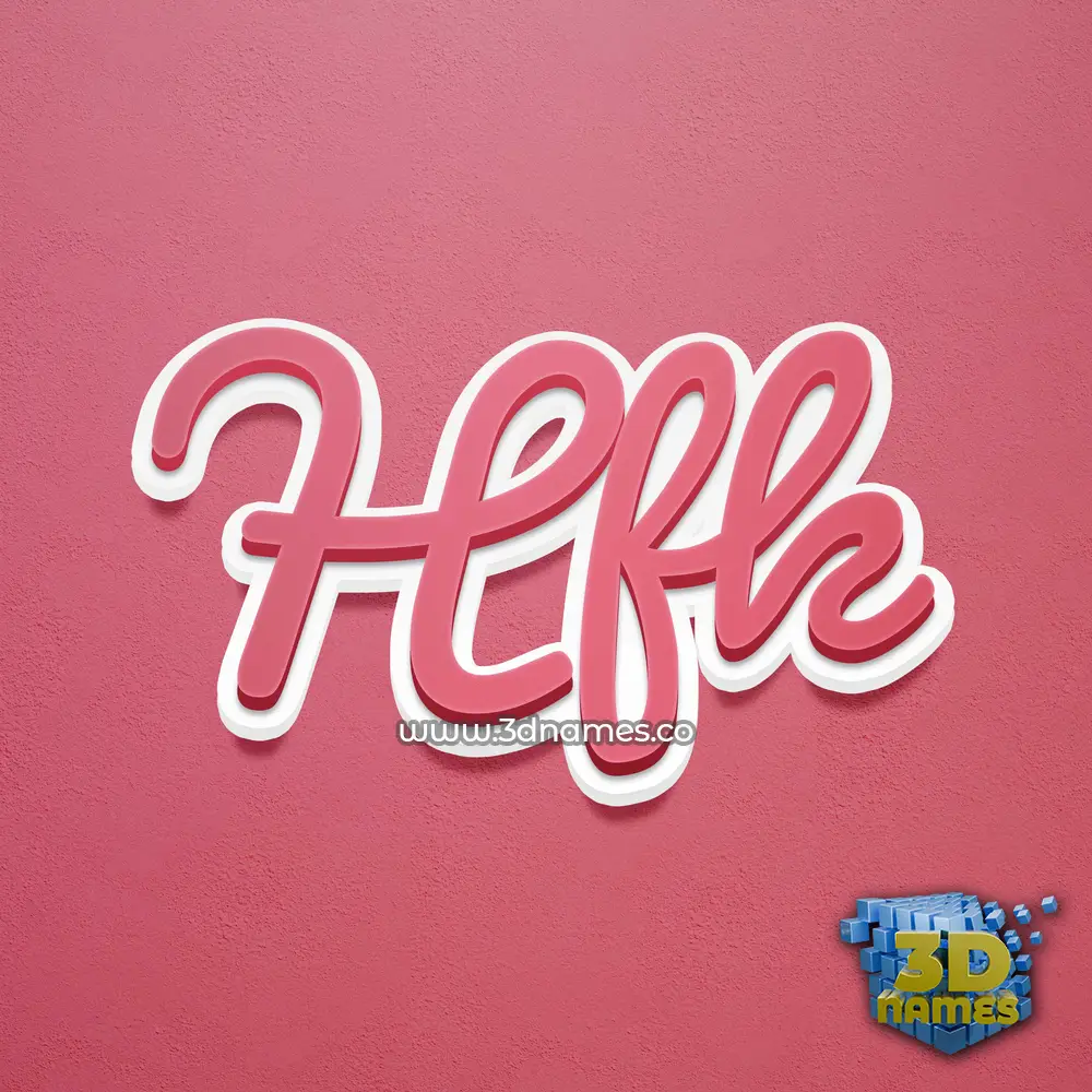 hfk in Red Scribble style - 3D name wallpaper