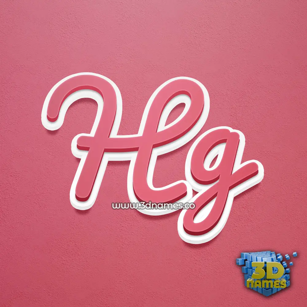 hg in Red Scribble style - 3D name wallpaper