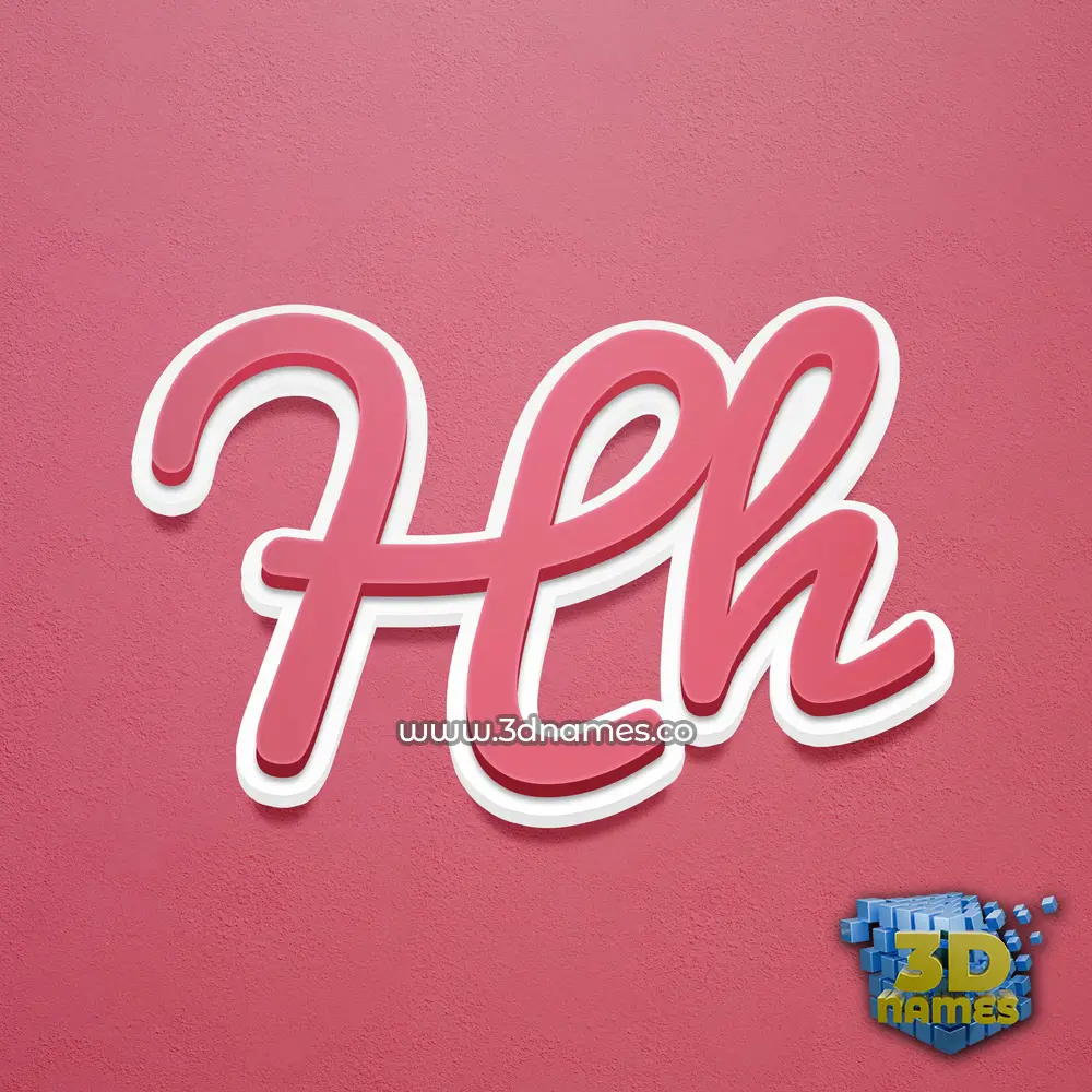hh in Red Scribble style - 3D name wallpaper