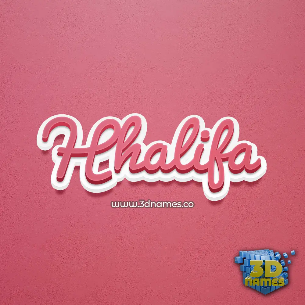 hhalifa in Red Scribble style - 3D name wallpaper