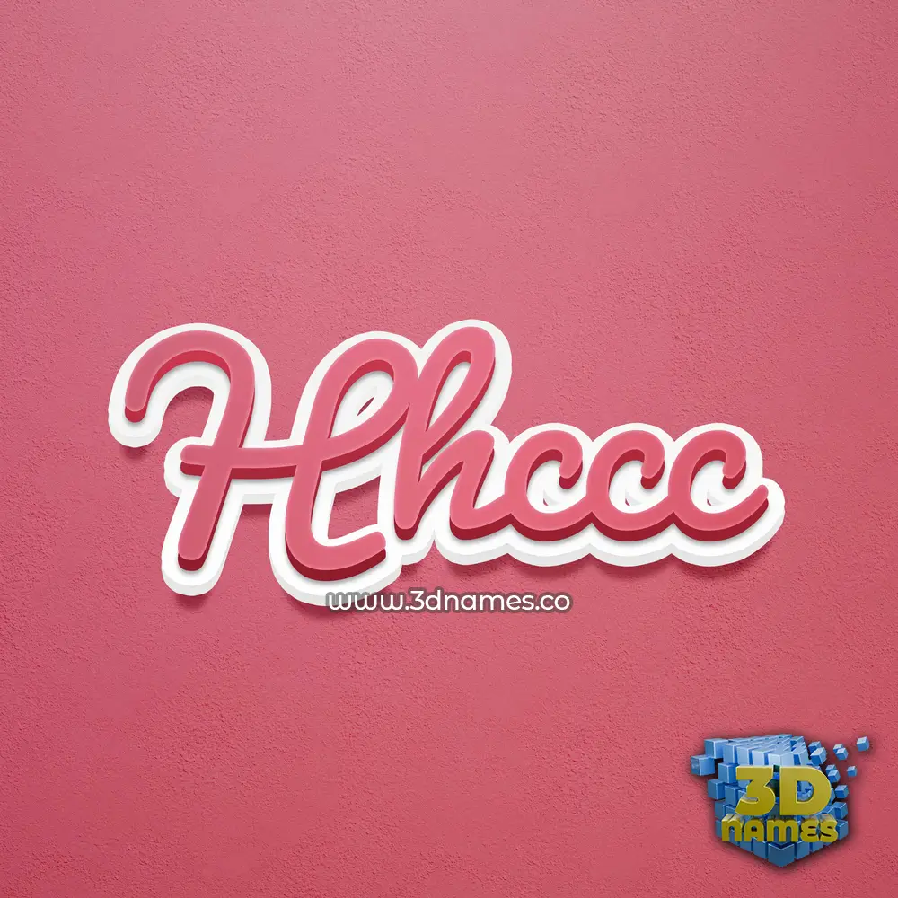 hhccc in Red Scribble style - 3D name wallpaper