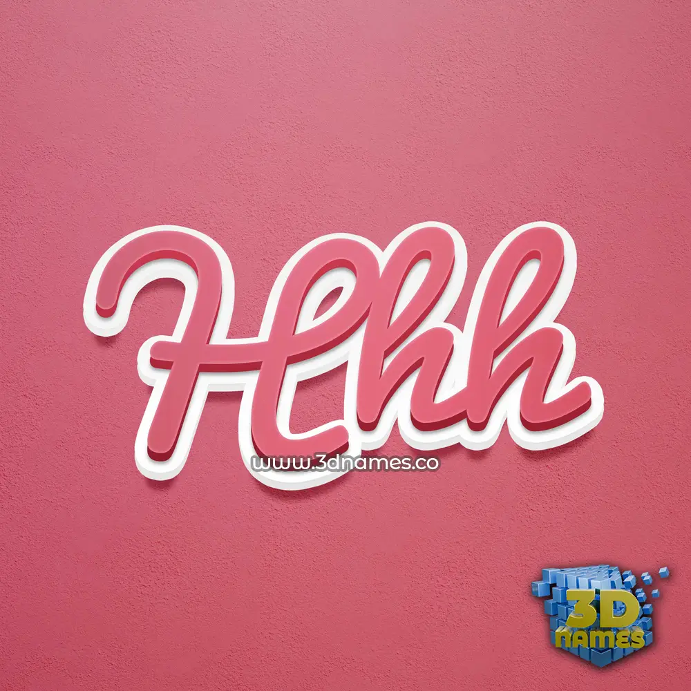 hhh in Red Scribble style - 3D name wallpaper